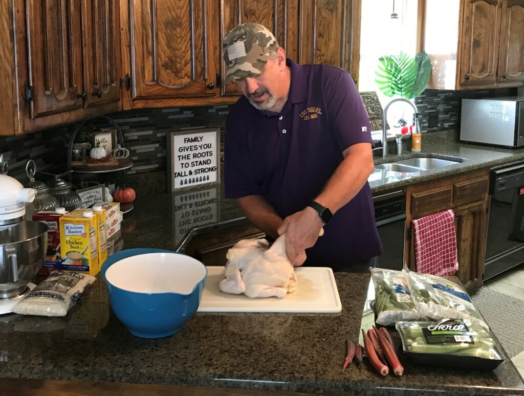 Cutting up Chicken for Fricassee