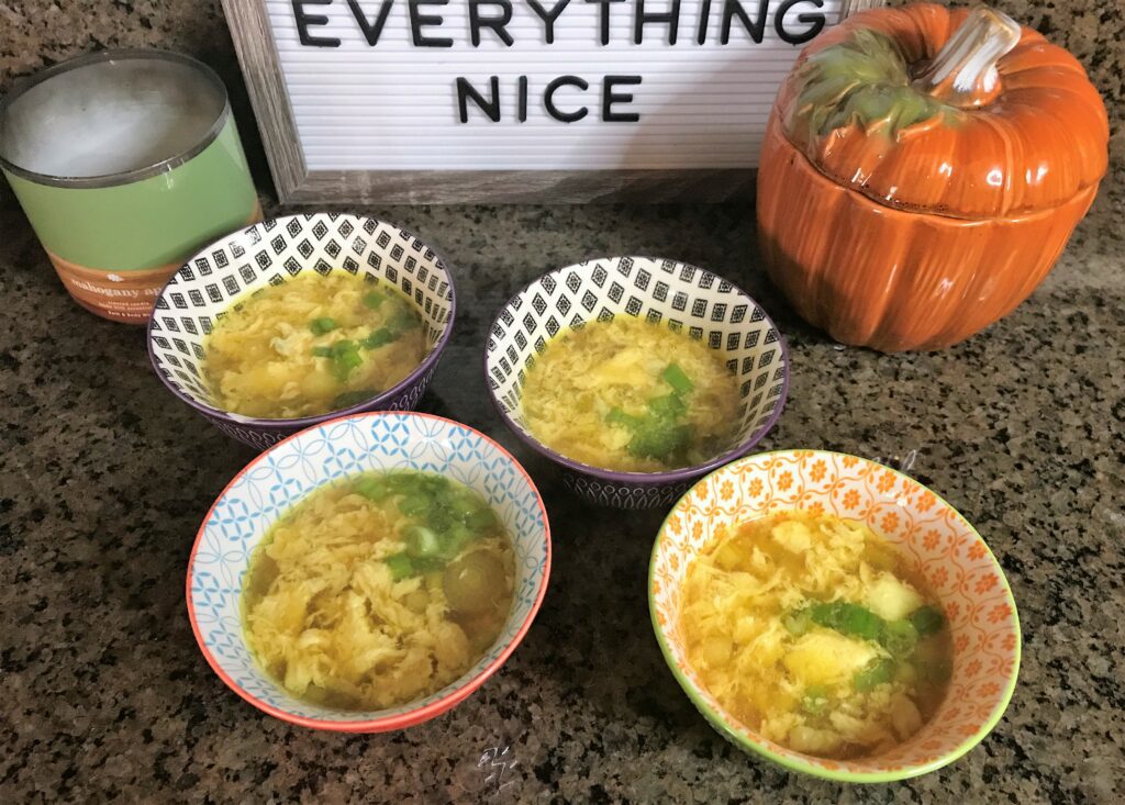 Egg Drop Soup with Sliced Green Onion