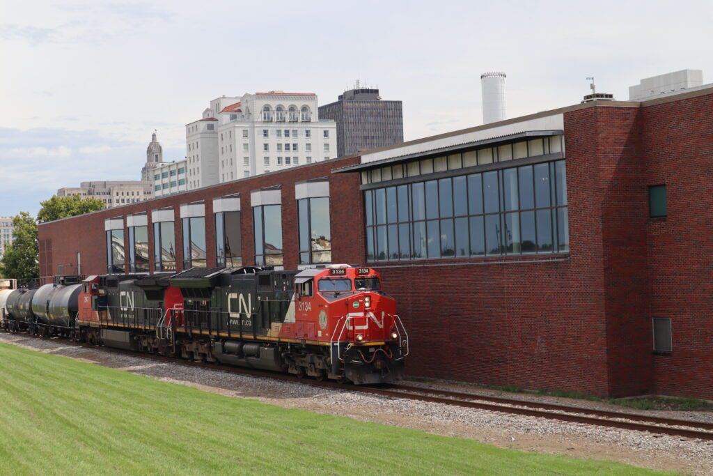 Train Next to Mississippi Level