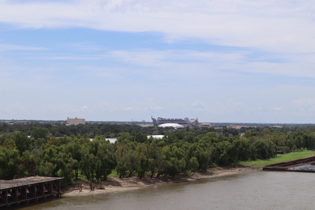 View on new Mississippi River Bridge of LSU Campus