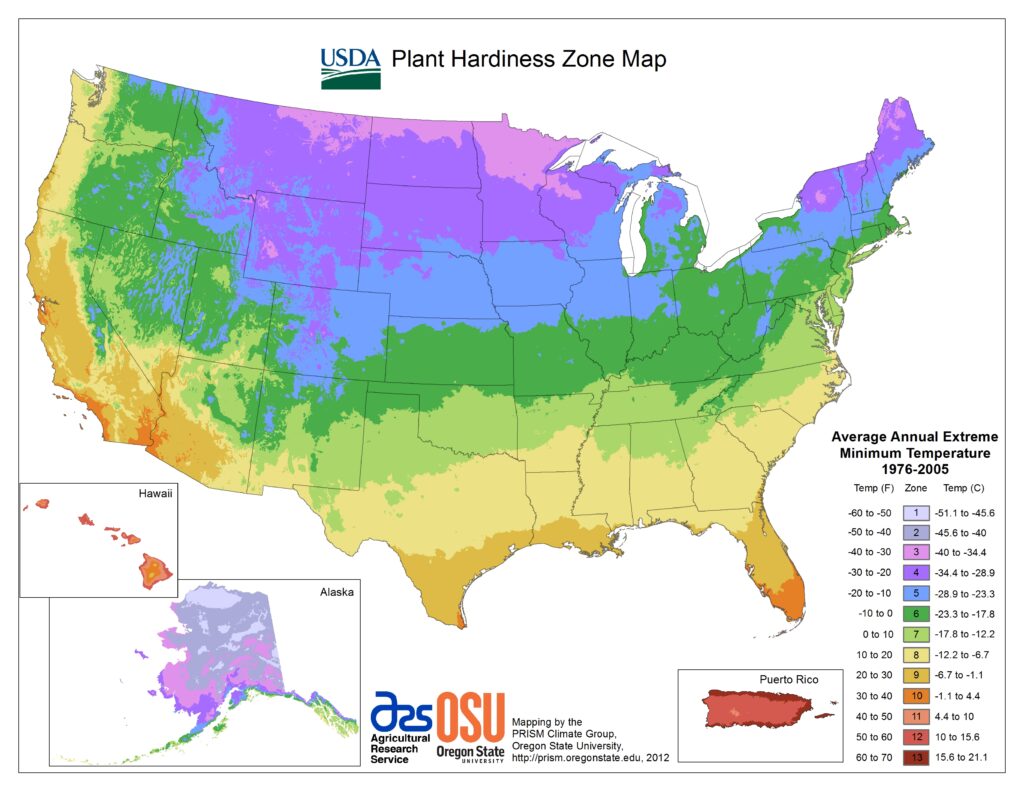 USDA Plant Hardiness Zones