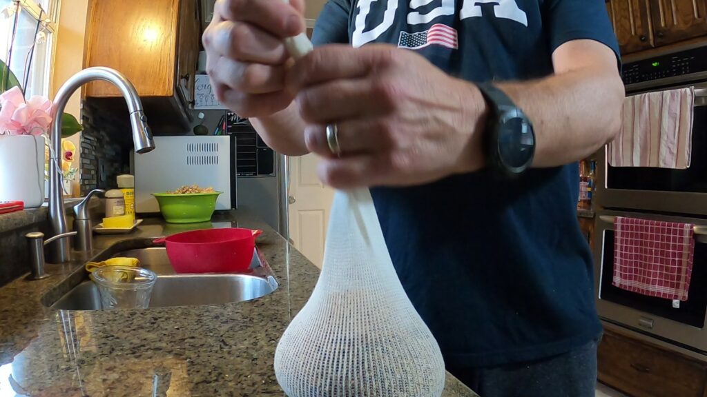 Putting Grain in Sleeve For Steeping