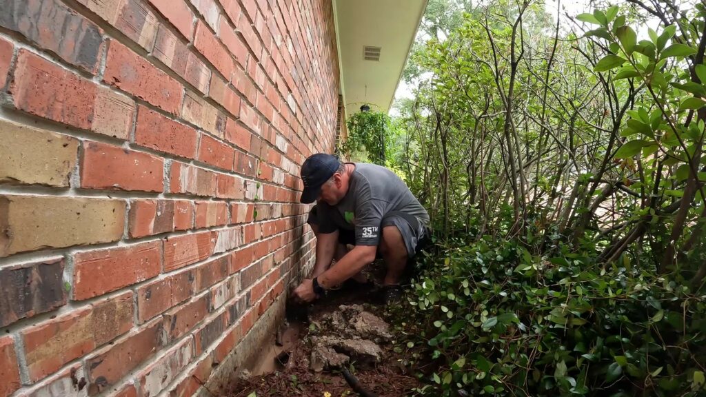 Running Tubing down the Side of the House to Water the Front Beds