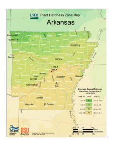 Arkansas USDA Plant Hardiness Zones